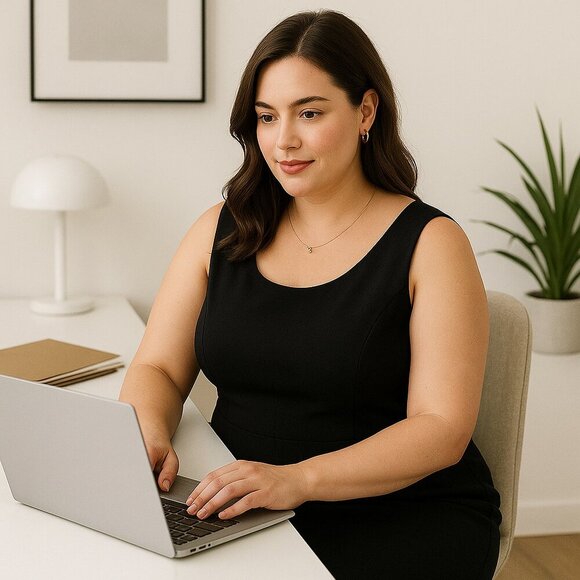 Kasper Classic Black Sheath Dress Elegant Minimalist Career Workwear Plus Sz 14 - Picture 6 of 12